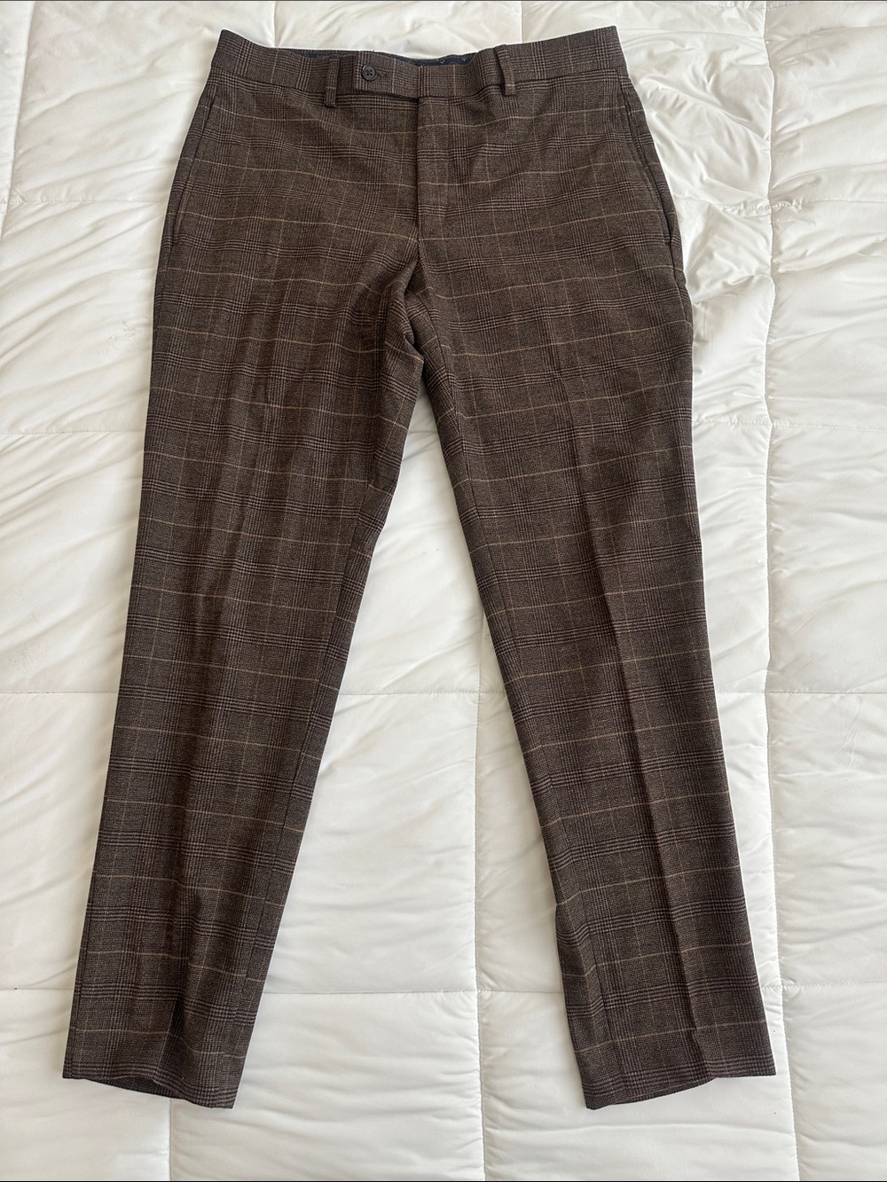 Ralph Lauren Brown Plaid Dress Trousers - Picture 2 of 4